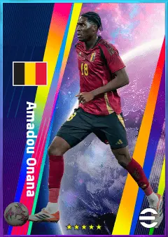 Amadou Onana eFootball 2026 player card, 83 OVR DMF