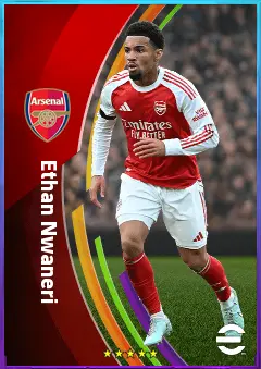 Ethan Nwaneri eFootball 2026 player card, 81 OVR AMF