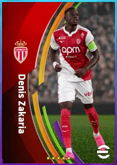 Denis Zakaria eFootball 2026 player card, 82 OVR DMF