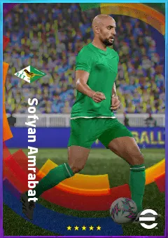 Sofyan Amrabat eFootball 2026 player card, 80 OVR DMF