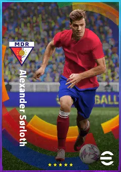 Alexander Sørloth eFootball 2026 player card, 82 OVR CF
