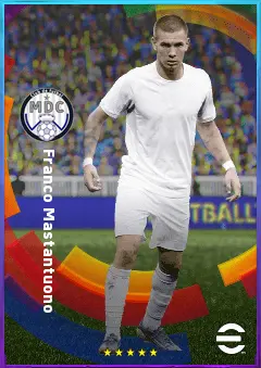Franco Mastantuono eFootball 2026 player card, 82 OVR RWF