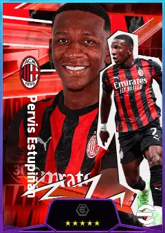 Pervis Estupiñán eFootball 2026 player card, 81 OVR LMF