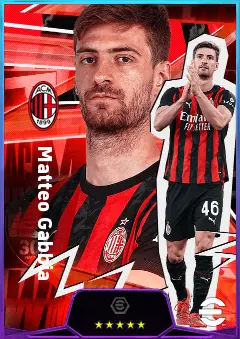 Matteo Gabbia eFootball 2026 player card, 80 OVR CB