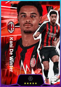 Koni De Winter eFootball 2026 player card, 81 OVR CB