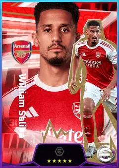 William Saliba eFootball 2026 player card, 85 OVR CB