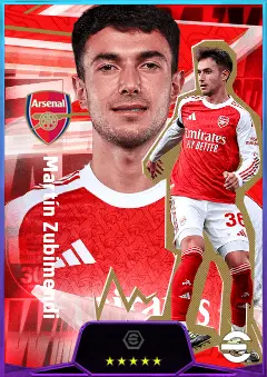 Martín Zubimendi eFootball 2026 player card, 83 OVR DMF