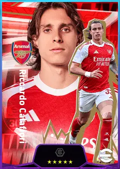 Riccardo Calafiori eFootball 2026 player card, 83 OVR LB