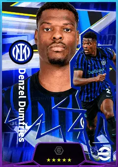Denzel Dumfries eFootball 2026 player card, 82 OVR RMF