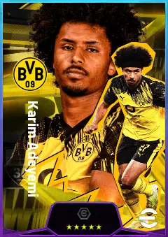 Karim Adeyemi eFootball 2026 player card, 83 OVR AMF