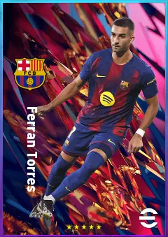 Ferran Torres eFootball 2026 player card, 82 OVR LWF