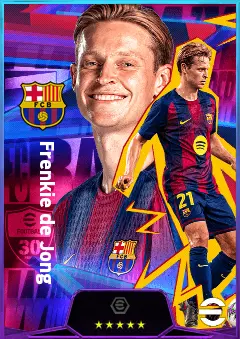 Frenkie de Jong eFootball 2026 player card, 83 OVR DMF