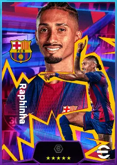 Raphinha eFootball 2026 player card, 84 OVR LMF