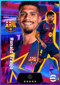 Ronald Araújo eFootball 2026 player card, 84 OVR CB