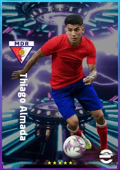 Thiago Almada eFootball 2026 player card, 82 OVR AMF