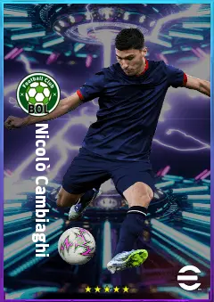 Nicolò Cambiaghi eFootball 2026 player card, 80 OVR LWF