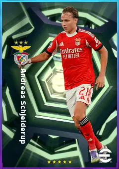 Andreas Schjelderup eFootball 2026 player card, 80 OVR LWF