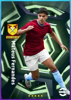 Mateus Fernandes eFootball 2026 player card, 80 OVR AMF