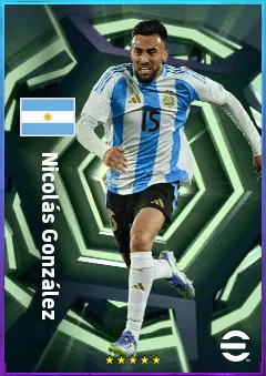 Nicolás González eFootball 2026 player card, 81 OVR RWF