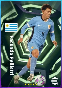 Facundo Pellistri eFootball 2026 player card, 79 OVR RWF
