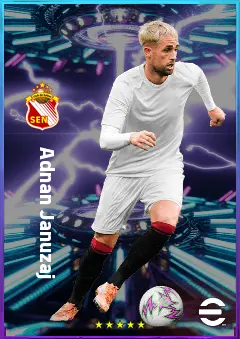 Adnan Januzaj eFootball 2026 player card, 78 OVR RWF