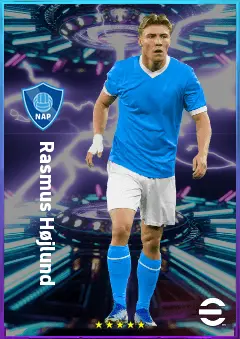 Rasmus Højlund eFootball 2026 player card, 81 OVR CF