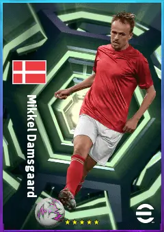 Mikkel Damsgaard eFootball 2026 player card, 82 OVR AMF