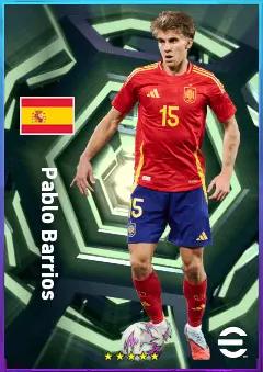 Pablo Barrios eFootball 2026 player card, 82 OVR CMF