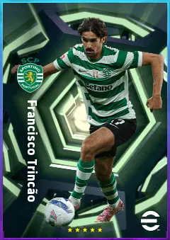 Francisco Trincão eFootball 2026 player card, 82 OVR RWF