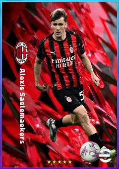 Alexis Saelemaekers eFootball 2026 player card, 81 OVR RMF