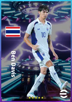 Ben Davis eFootball 2026 player card, 77 OVR AMF