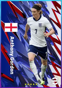 Anthony Gordon eFootball 2026 player card, 83 OVR LWF