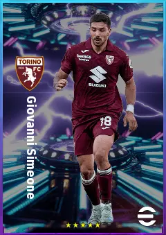 Giovanni Simeone eFootball 2026 player card, 80 OVR CF