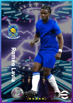Roméo Lavia eFootball 2026 player card, 82 OVR DMF