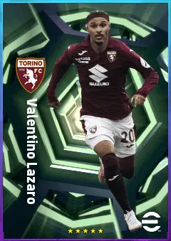 Valentino Lazaro eFootball 2026 player card, 78 OVR RMF