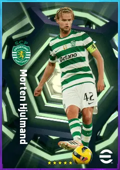 Morten Hjulmand eFootball 2026 player card, 82 OVR DMF