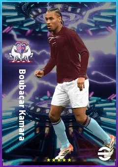Boubacar Kamara eFootball 2026 player card, 82 OVR DMF