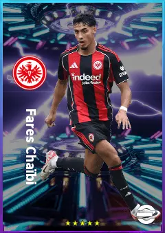 Fares Chaïbi eFootball 2026 player card, 81 OVR AMF