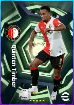 Quinten Timber eFootball 2026 player card, 82 OVR CMF