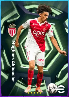 Maghnes Akliouche eFootball 2026 player card, 81 OVR RMF