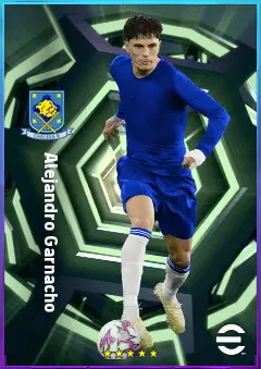 Alejandro Garnacho eFootball 2026 player card, 82 OVR LWF