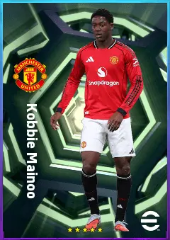 Kobbie Mainoo eFootball 2026 player card, 82 OVR CMF
