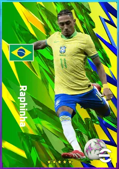 Raphinha eFootball 2026 player card, 85 OVR AMF