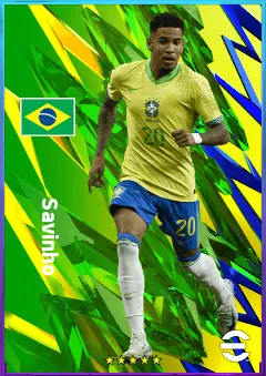 Savinho eFootball 2026 player card, 83 OVR RWF