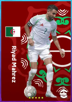 Riyad Mahrez eFootball 2026 player card, 82 OVR RWF