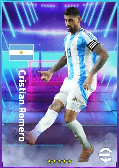 Cristian Romero eFootball 2026 player card, 82 OVR CB