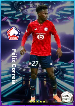 Félix Correia eFootball 2026 player card, 80 OVR LWF