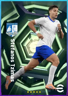 Stefanos Tzimas eFootball 2026 player card, 80 OVR CF