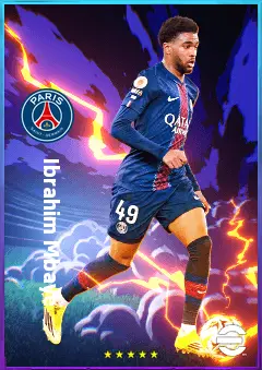 Ibrahim Mbaye eFootball 2026 player card, 78 OVR RWF