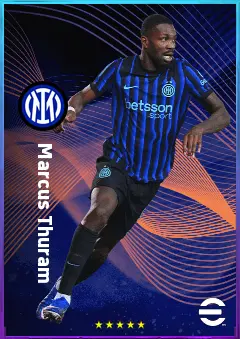 Marcus Thuram eFootball 2026 player card, 82 OVR CF